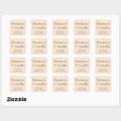 Script Beige Kaars Productlabel Vierkante Sticker (Vel)