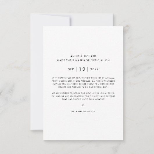 Script Berg Huwelijksaankondiging met Rustieke Fot Kaart (Achterkant)