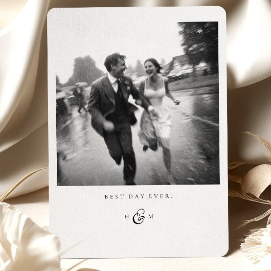 Script "Beste dag ooit" Foto Dank u kaart