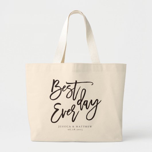 Script beste dag ooit grote tote bag (Voorkant)