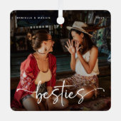 Script Beste Vriendin Foto Aandenken Cadeau Metalen Ornament (Voorkant)