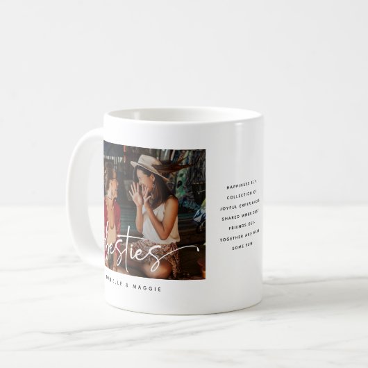 Script Bestie Fotoherinnering & Quote Gift Koffiemok (Voorkant links)