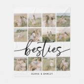 Script Besties Fotocollage Persoonlijk Fleece Deken (Voorkant)