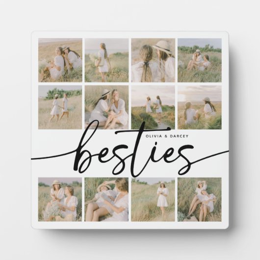 Script Besties Fotocollage Persoonlijk Fotoplaat (Voorkant)