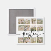 Script Besties Photo Collage Personalized Magneet (Voorkant / Achterkant)