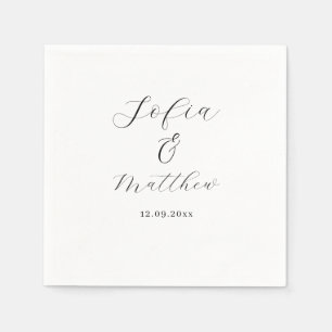 Script Black and White Wedding Servet