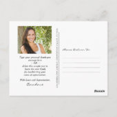 Script Black Gold Foto Afstudeer Dankjewel Briefkaart (Achterkant)