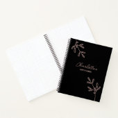 Script Black Pink Floral Bullet Journaal Planner Notitieboek (Binnen)