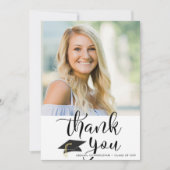 Script Black White 2 Photo Afstuderen Hartelijk da Bedankkaart (Voorkant)