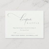 Script Black White diaper Baby shower over rotatie Informatiekaartje (Voorkant)