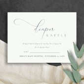 Script Black White diaper Baby shower over rotatie Informatiekaartje