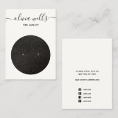 Script Black White Earring Display Visitekaartje (Voorkant / Achterkant)