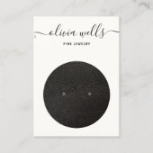 Script Black White Earring Display Visitekaartje (Voorkant)