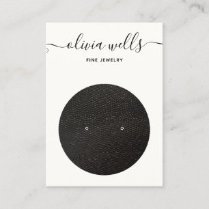 Script Black White Earring Display Visitekaartje