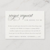 Script Black White Recipe Request Vrijgezellenfees Informatiekaartje (Voorkant)