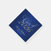 Script Blauw Goud Afstudeerklas van 2026 Servet (Hoek)