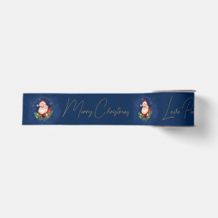 Script Blauw Rood Goud Kerstman Elegante Kerstmis Grosgrain Lint