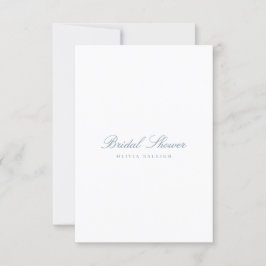 Script Blauw & Wit Bruids Douche Uitnodiging