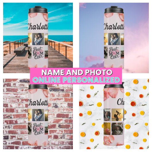 Script Bloem Roze Beste Moeder Ooit Moeder Fotocol Thermosbeker