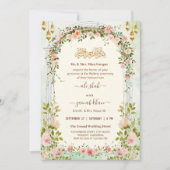 Script Bloemboog Walima Islamitische Trouwfeest Kaart (Voorkant)