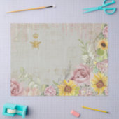  Script Bloemen Zonnebloem Waterverf Sage Tissuepapier (Craft)