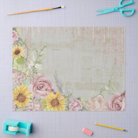 Script Bloemenhortensia's Waterverf salie Tissuepapier (Craft)