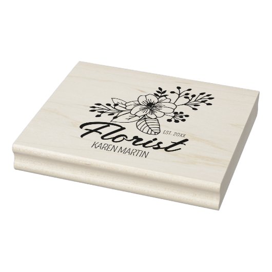 Script Bloemist Zakelijke Verpakking Custom Large Rubberstempel (Stempel)