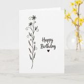 Script Bloom Verjaardagskaart Kaart (Gele Bloem)