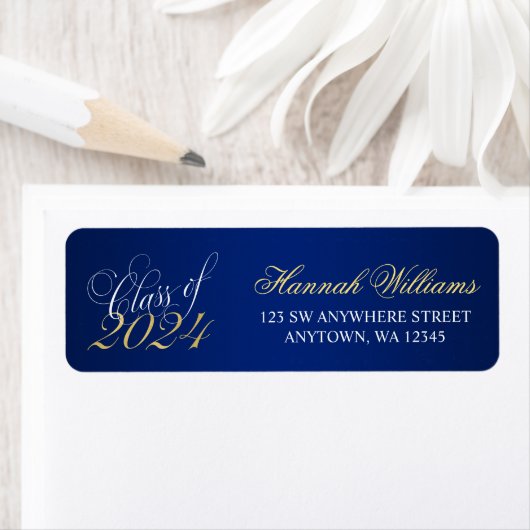 Script Blue Gold 2021 Afstuderen Return Address Etiket (Insitu)