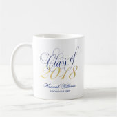 Script Blue Gold Class of 2018 Afstuderen Custom Koffiemok (Links)