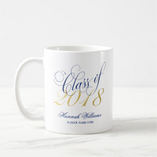 Script Blue Gold Class of 2018 Afstuderen Custom Koffiemok