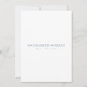 Script Blue & White Bachelorette Weekend Kaart (Voorkant)