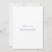 Script Blue & White Bridesmaid Proposal Kaart (Voorkant)