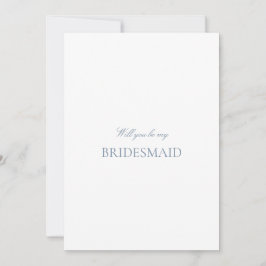 Script Blue & White Bridesmaid Proposal Kaart