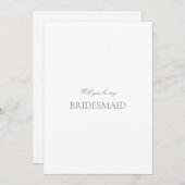 Script Blue & White Bridesmaid Proposal Kaart (Voorkant / Achterkant)