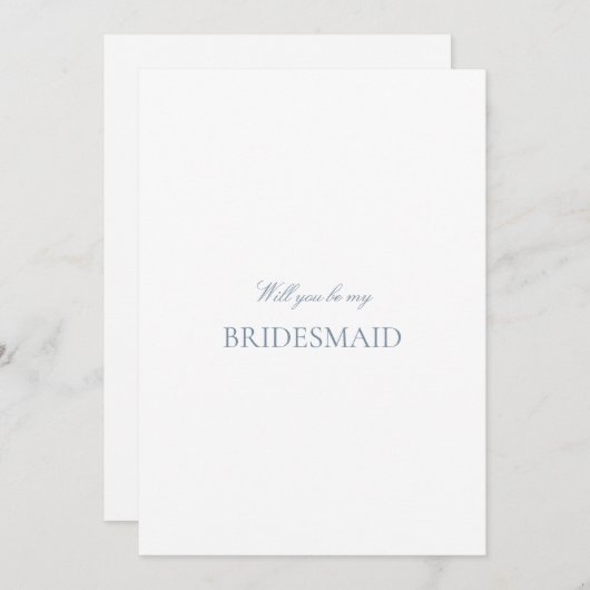 Script Blue & White Bridesmaid Proposal Kaart (Voorkant / Achterkant)