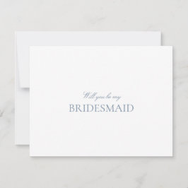 Script Blue & White Bridesmaid Proposal Kaart