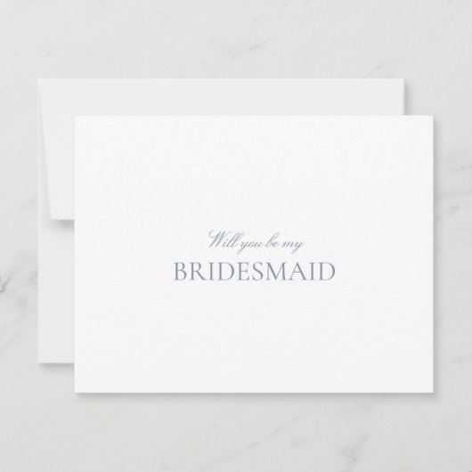 Script Blue & White Bridesmaid Proposal Kaart (Voorkant)