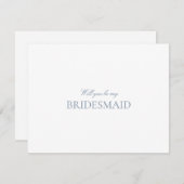 Script Blue & White Bridesmaid Proposal Kaart (Voorkant / Achterkant)