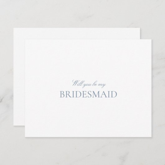 Script Blue & White Bridesmaid Proposal Kaart (Voorkant / Achterkant)