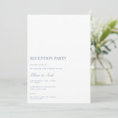 Script Blue & White Reception Invitation Kaart (Staand voorkant)