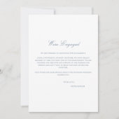Script Blue & White Verloving Announcement Kaart (Voorkant)