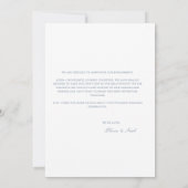 Script Blue & White Verloving Announcement Kaart (Achterkant)