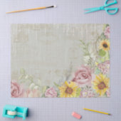  Script Blush Bloemen Zonnebloem Sage Mint Tissuepapier (Craft)