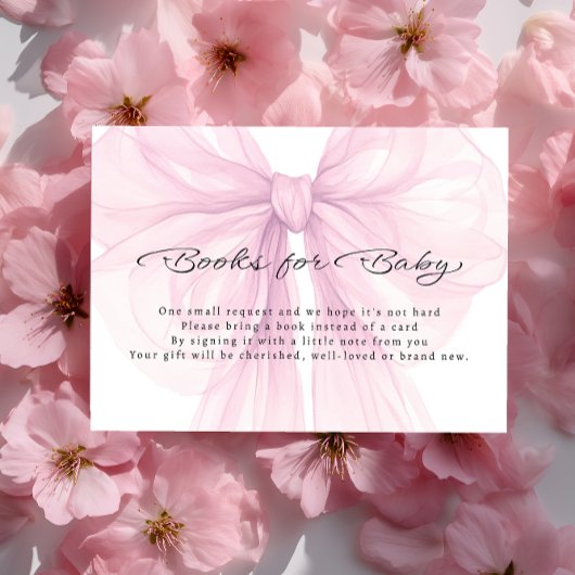 Script Blush Bow Books for Baby Insert Informatiekaartje