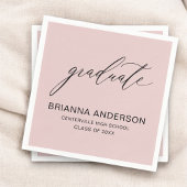 Script Blush Pink Afstuderen Afstuderen Servet