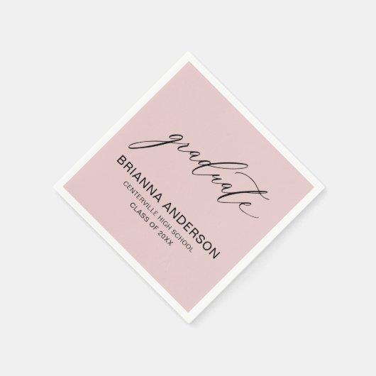 Script Blush Pink Afstuderen Afstuderen Servet (Hoek)