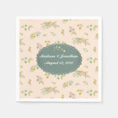 Script Blush Pink Floral Wedding Servet (Voorkant)