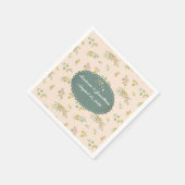  Script Blush Pink Floral Wedding Servet (Hoek)