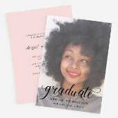  Script Blush Roze Foto Graduation Party Kaart